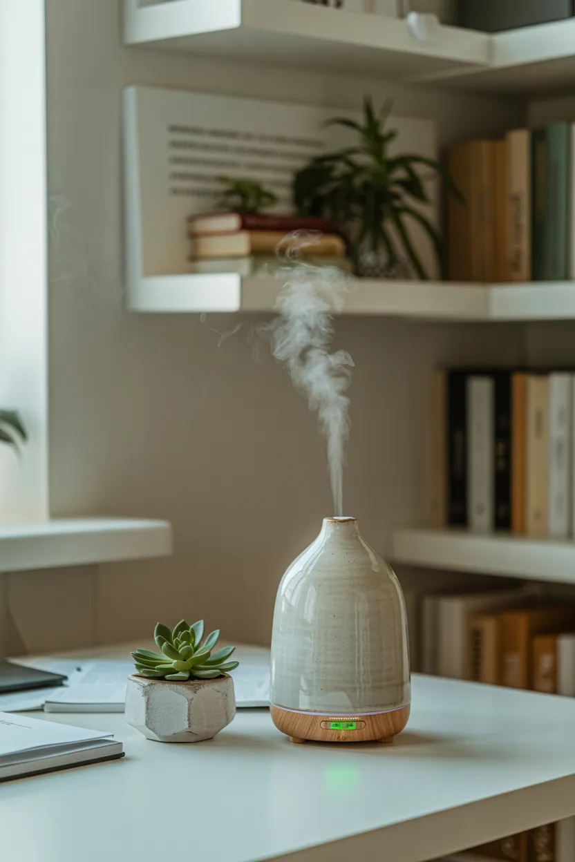 Home Office With Scent Diffuser for Focus