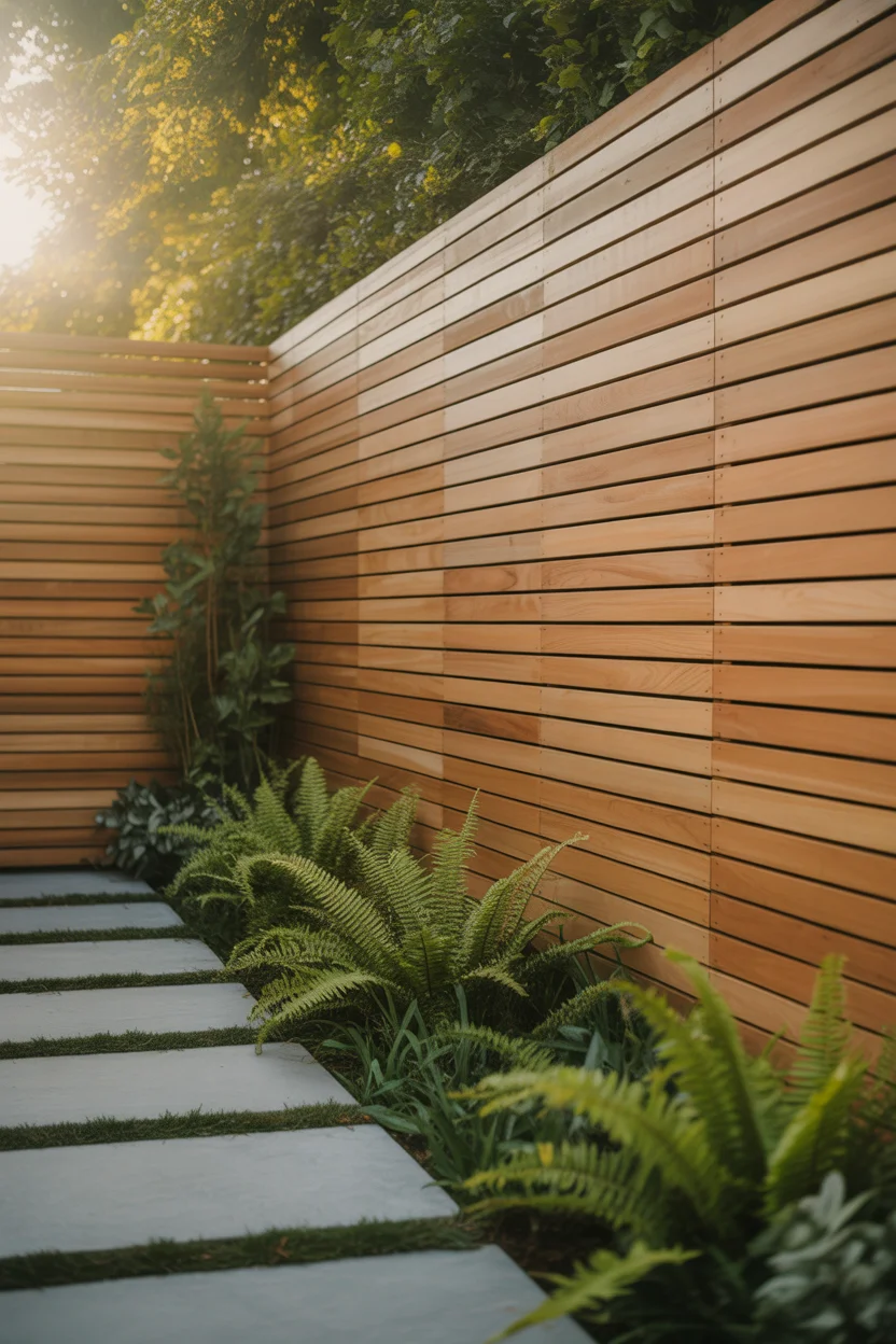 Horizontal Cedar Slat Privacy