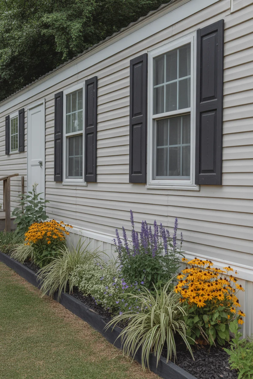 Install Shutters and a Flower Bed Together