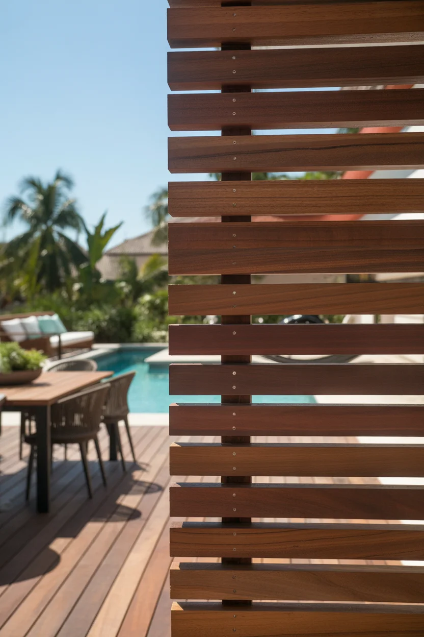 Ipe Slatted Modern Divider