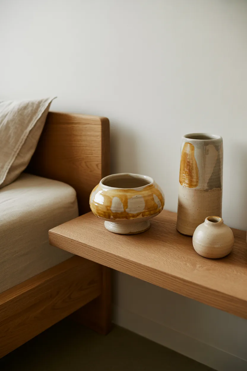 Japandi Bedroom With Wabi-Sabi Ceramics