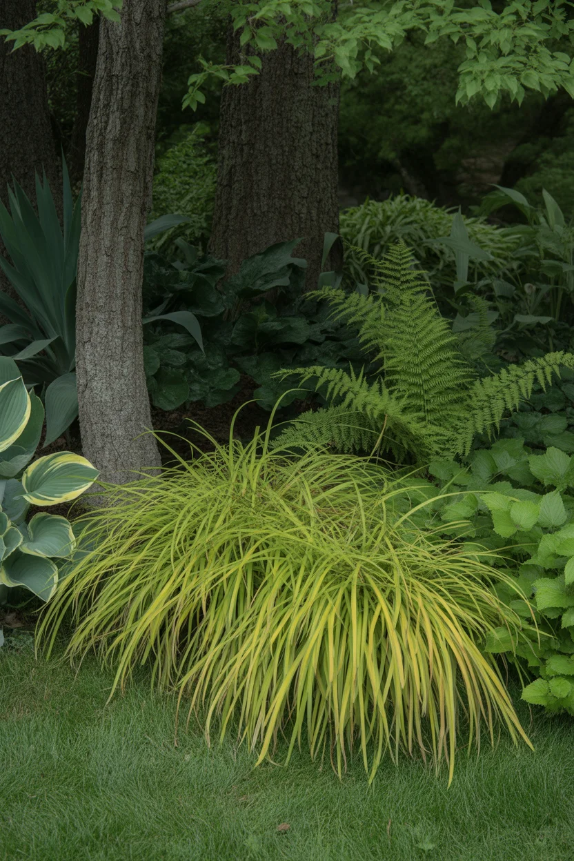 Japanese Forest Grass in Shade Gardens
