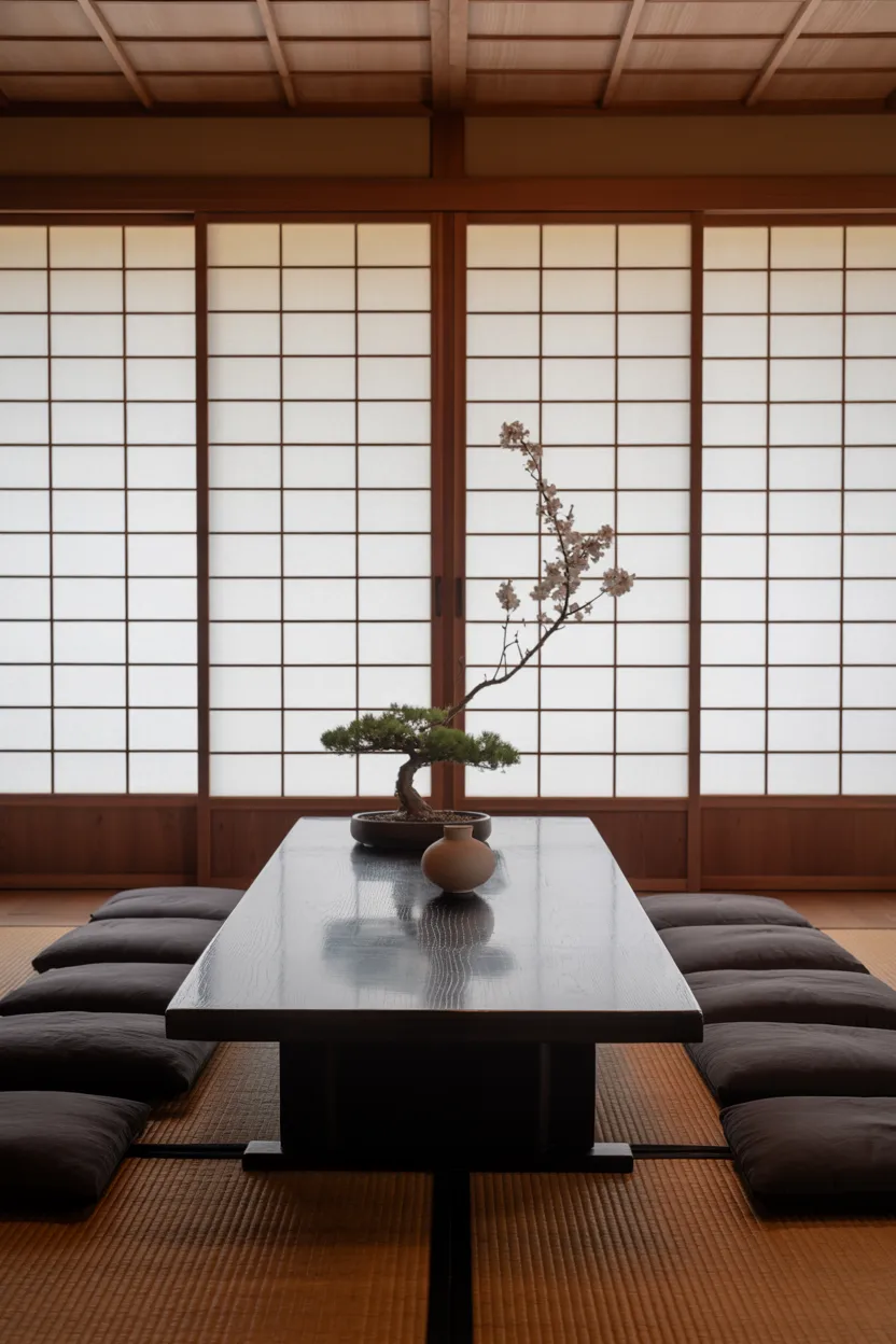 Japanese-Influenced Formal Dining Room