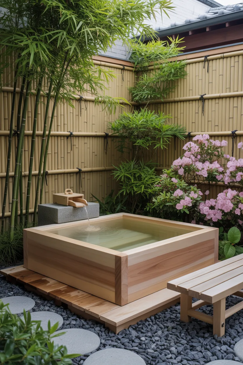 Japanese-Inspired Outdoor Ofuro Soaking Tub