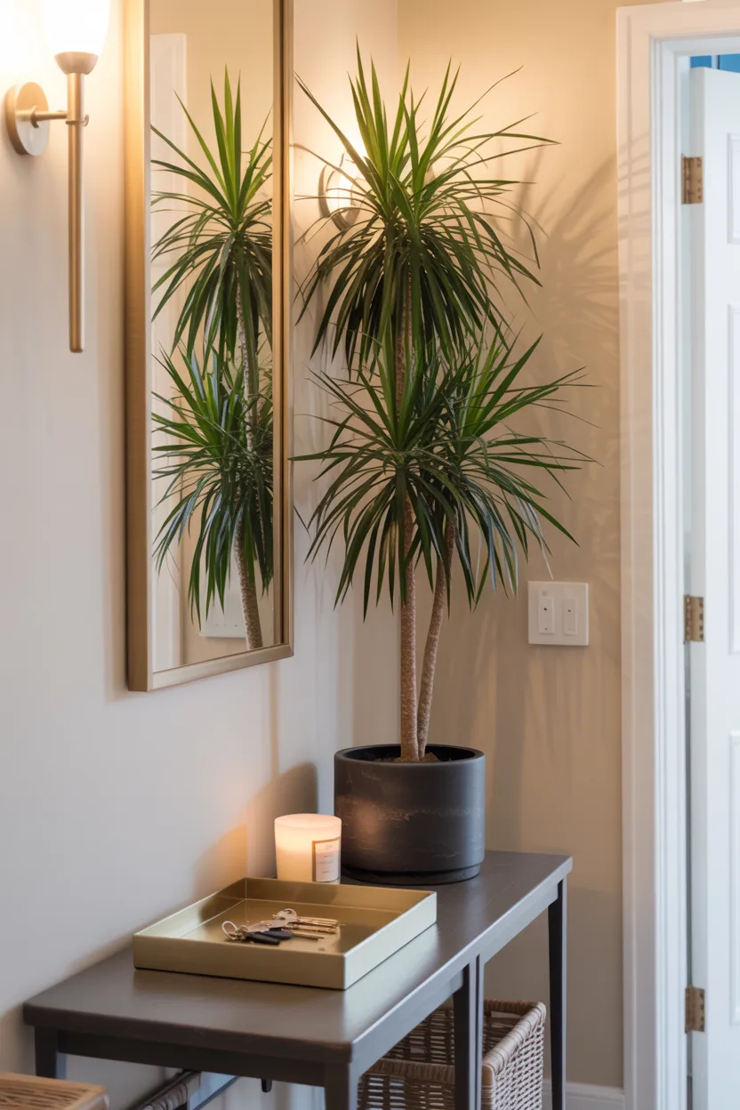 Style an Entryway Console Table with a Dramatic Plant
