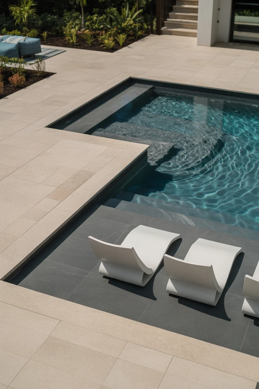 L-Shaped Pool with Shallow Sun Shelf