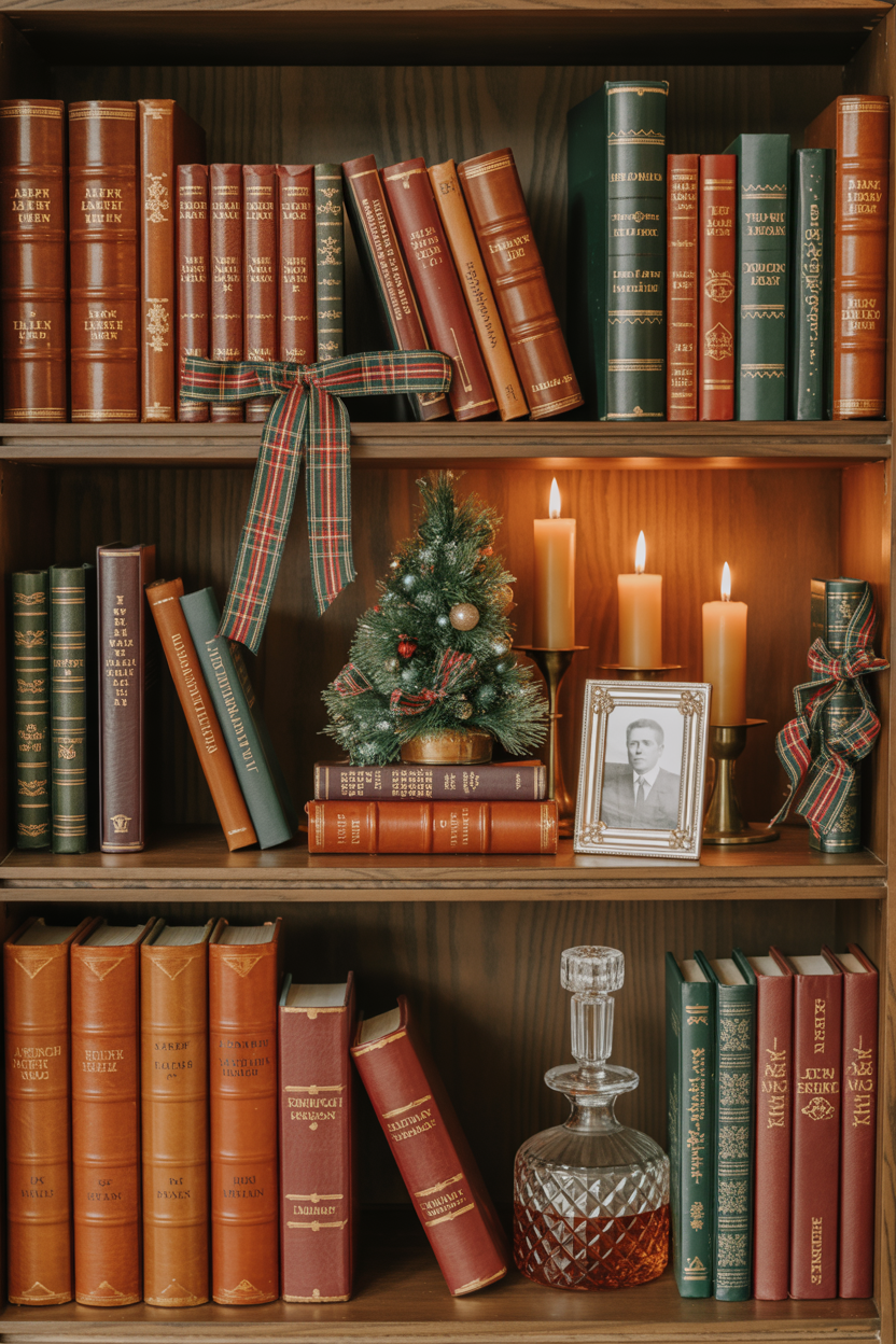 Leather-Bound Book Collection Display