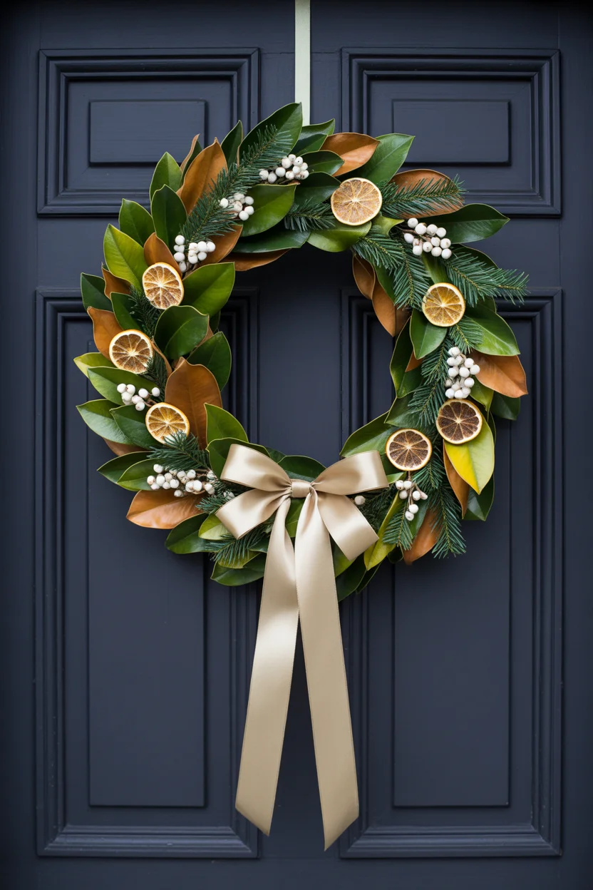 Luxury Wreath on a Dark Door