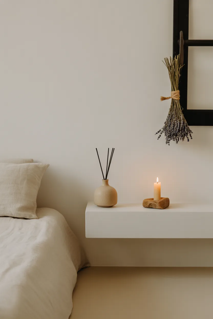 Minimalist Bedroom With Scent as Invisible Decoration