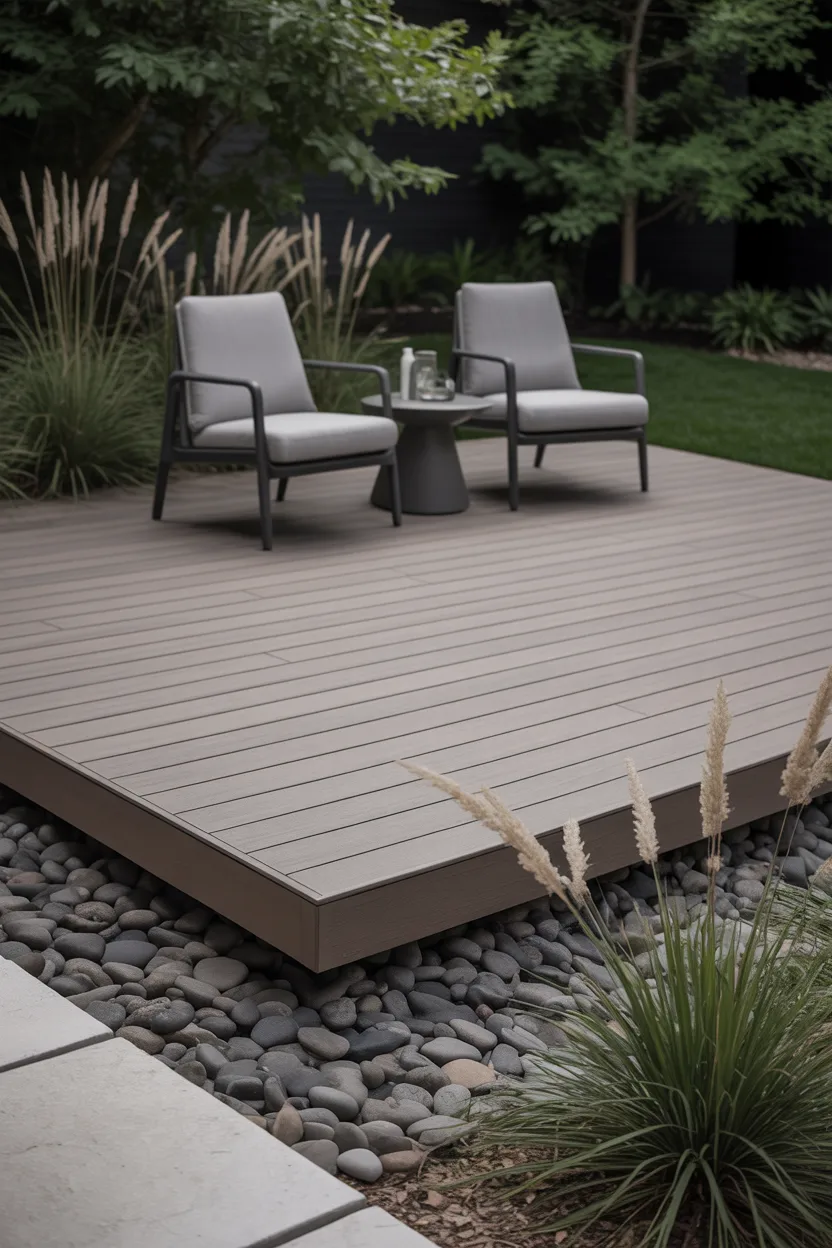 Minimalist Floating Deck With Clean Lines