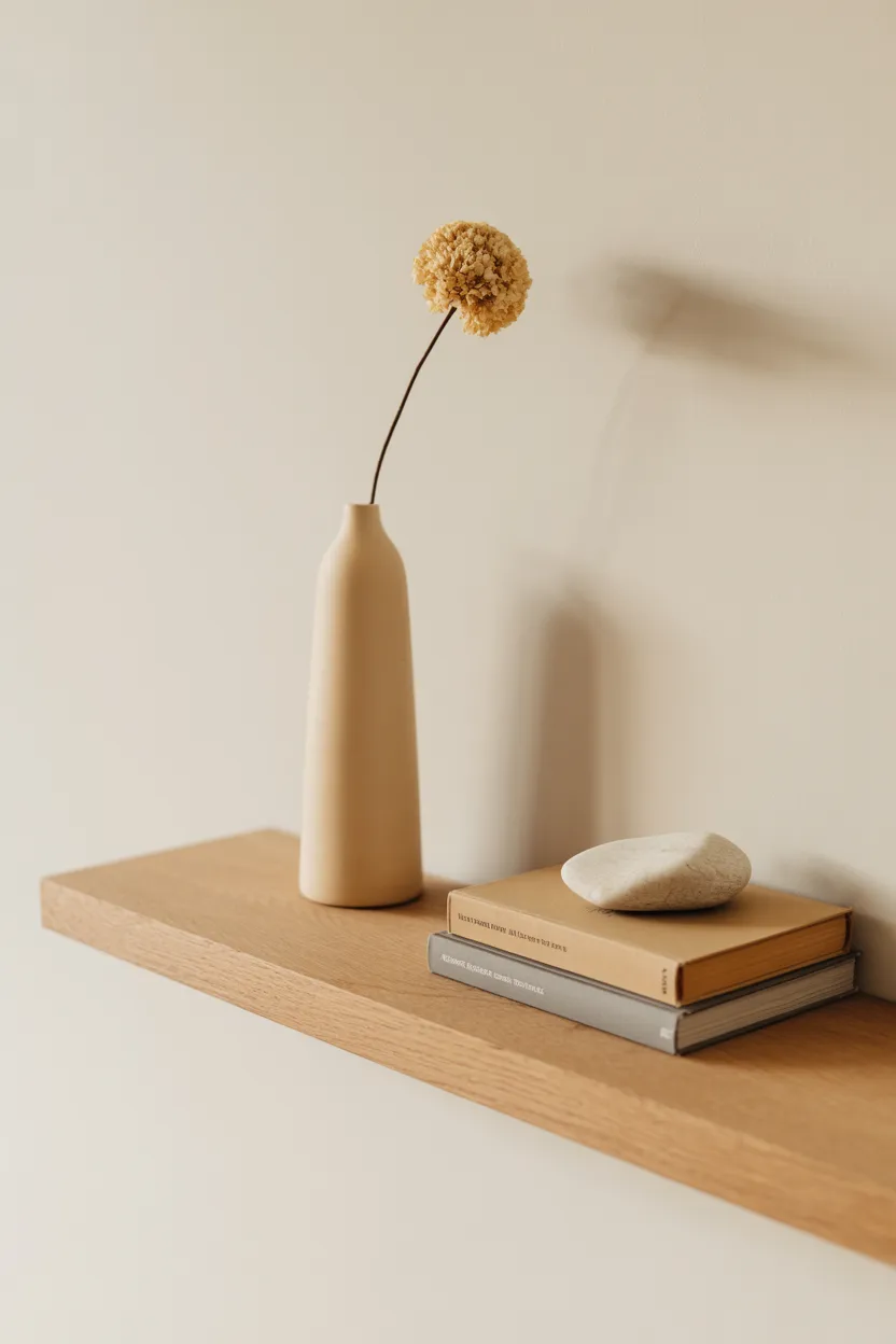 Minimalist Shelf With Three Objects Rule