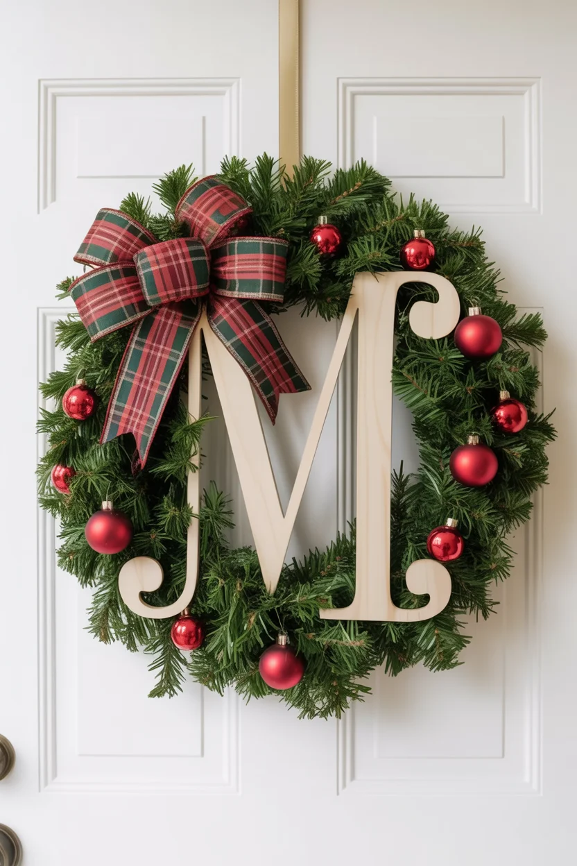 Monogram Initial Letter Wreath