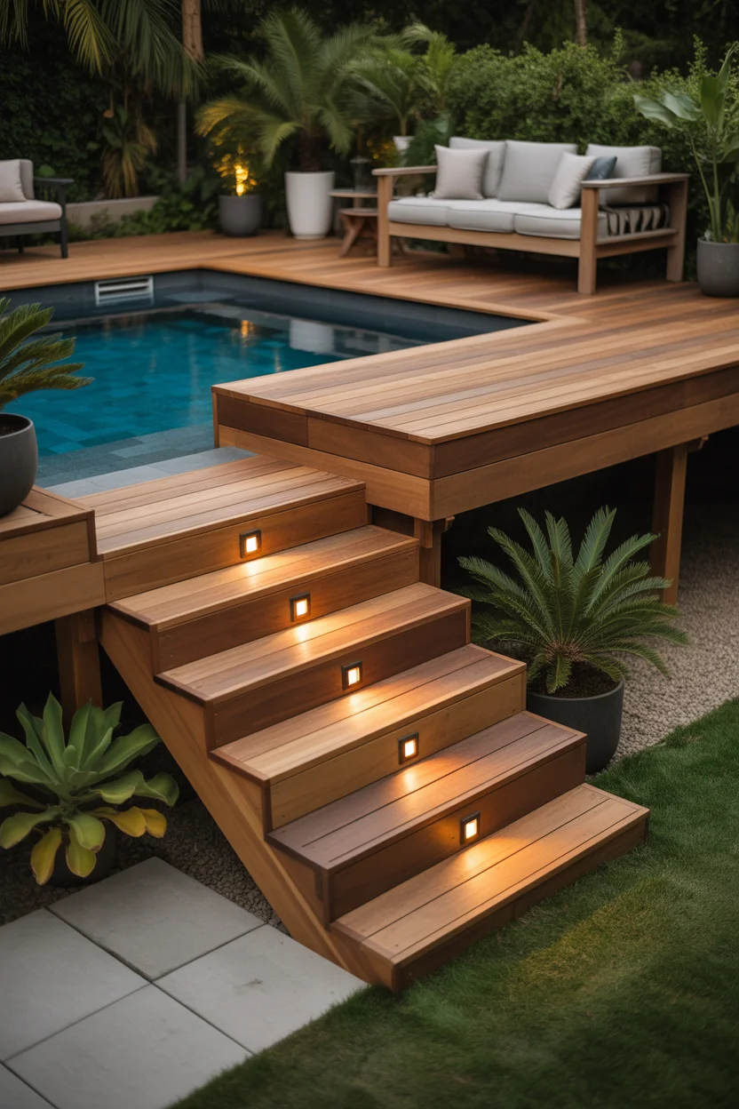 Multi-Level Deck With Stairs and Landing Zones