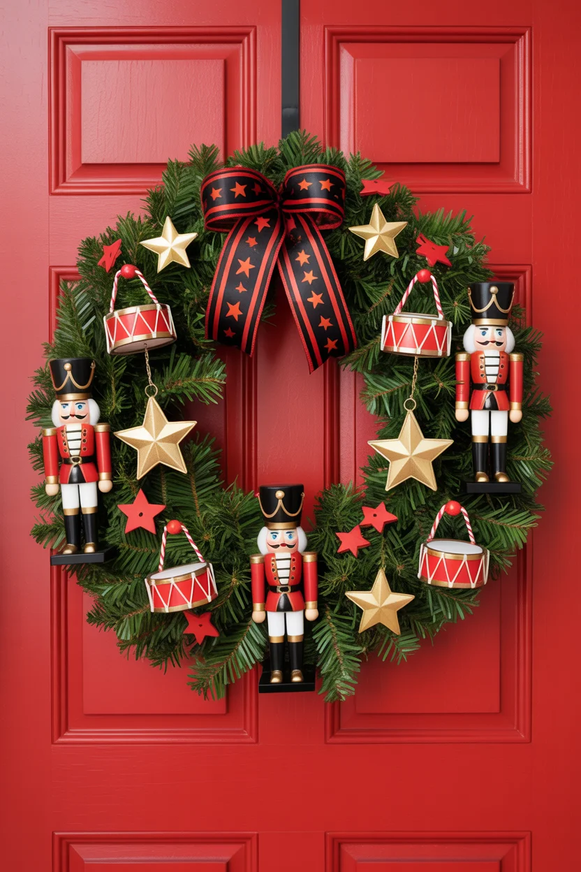 Nutcracker-Themed Decorative Wreath