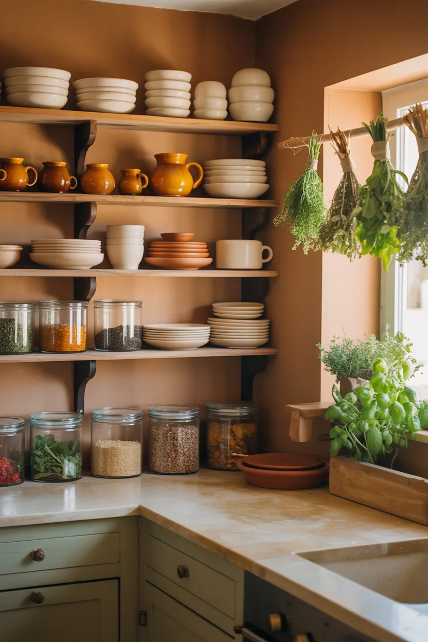  Open Shelving With Hand-Thrown Pottery