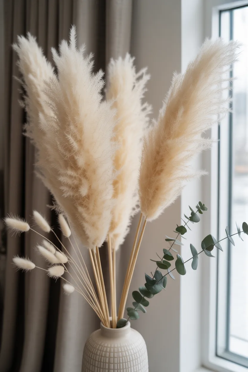 Pampas Grass and Dried Botanical Arrangements