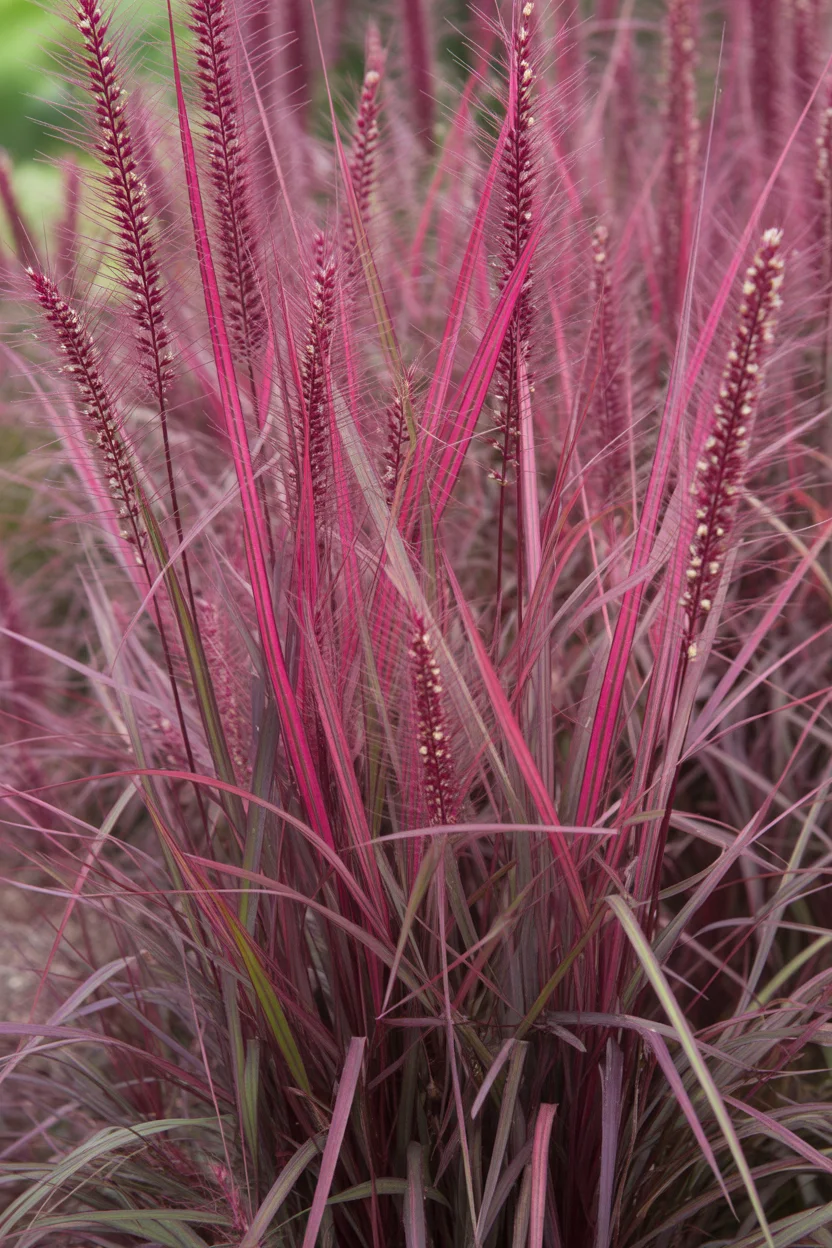 Pennisetum Fireworks Colorful Display