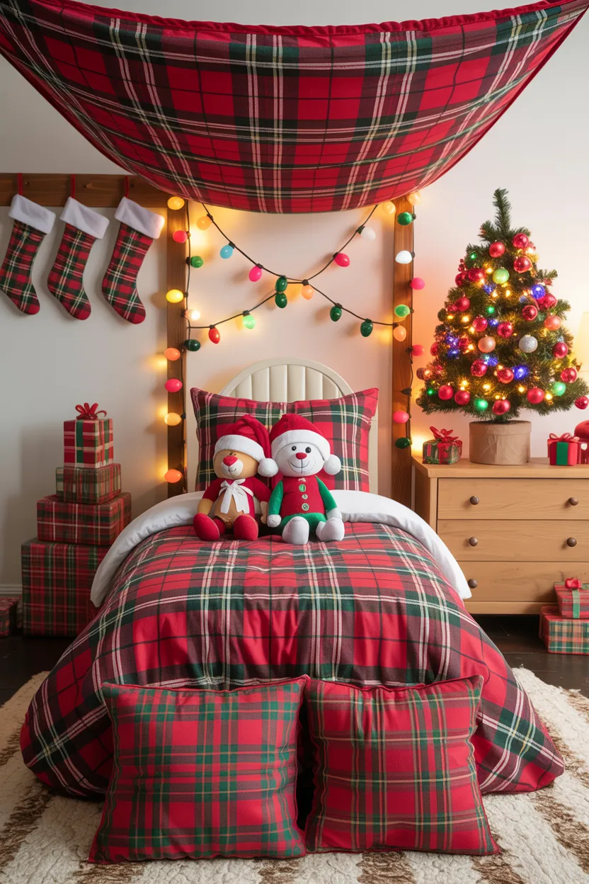 Plaid Christmas Kids' Bedroom