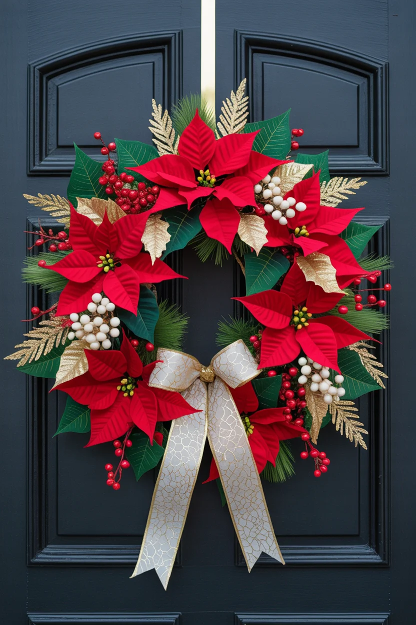 Poinsettia Christmas Wreath