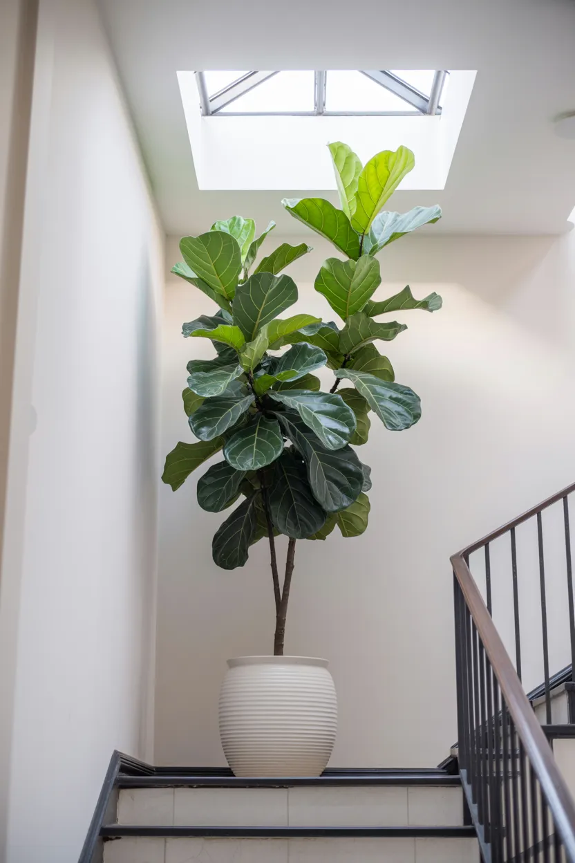 Add a Tree-Sized Plant to an Open Staircase Landing