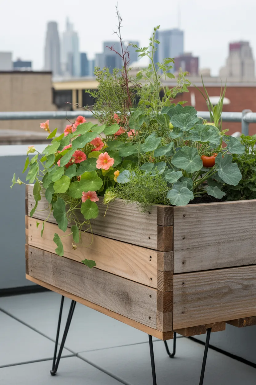  Reclaimed Wood Planter With Industrial Legs