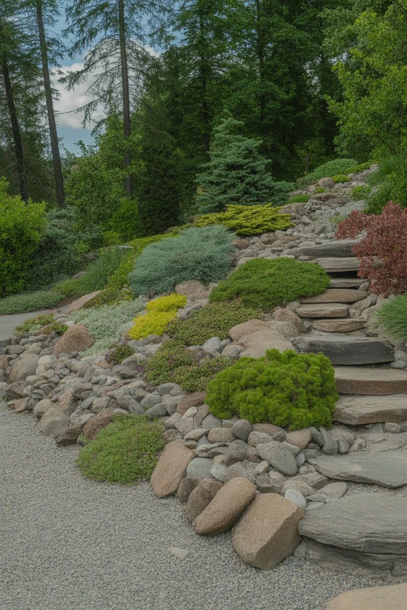 Rock Garden with Alpine Plants