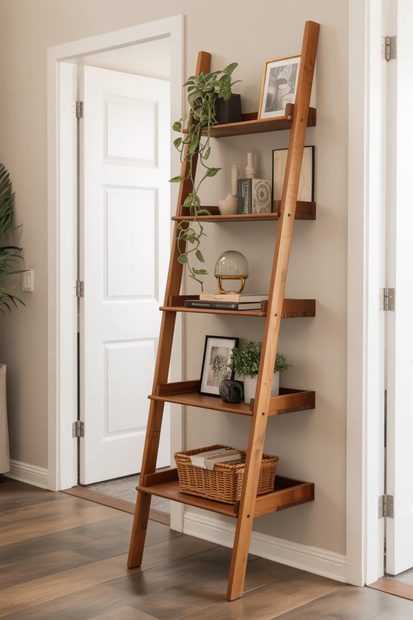  Position a Ladder Shelf Sideways as an Entry Divider