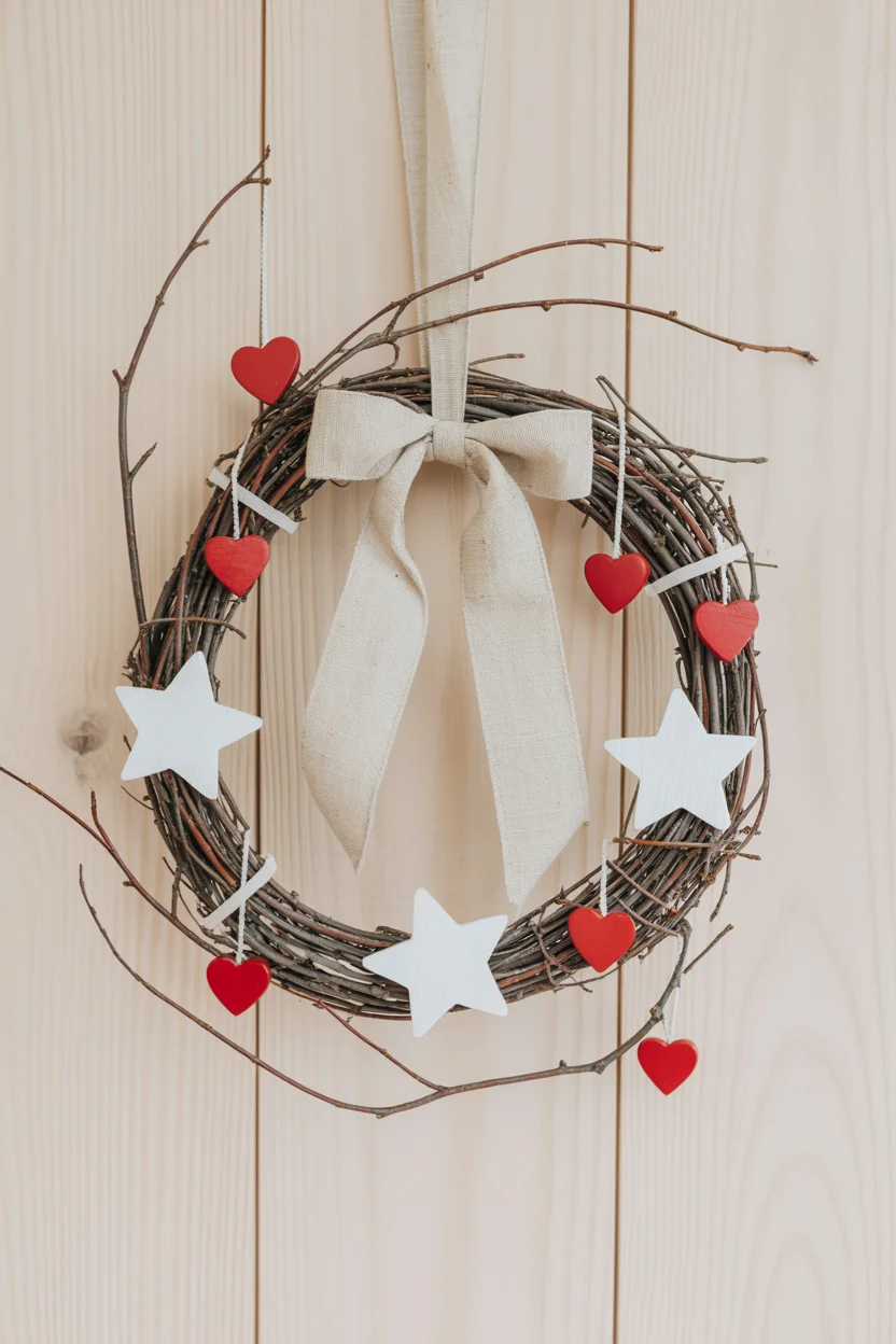Scandinavian Minimalist Wreath with Stars