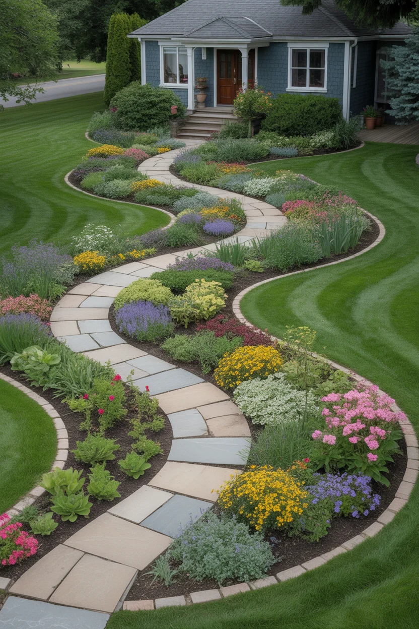 Spiraling Pathway Garden Design