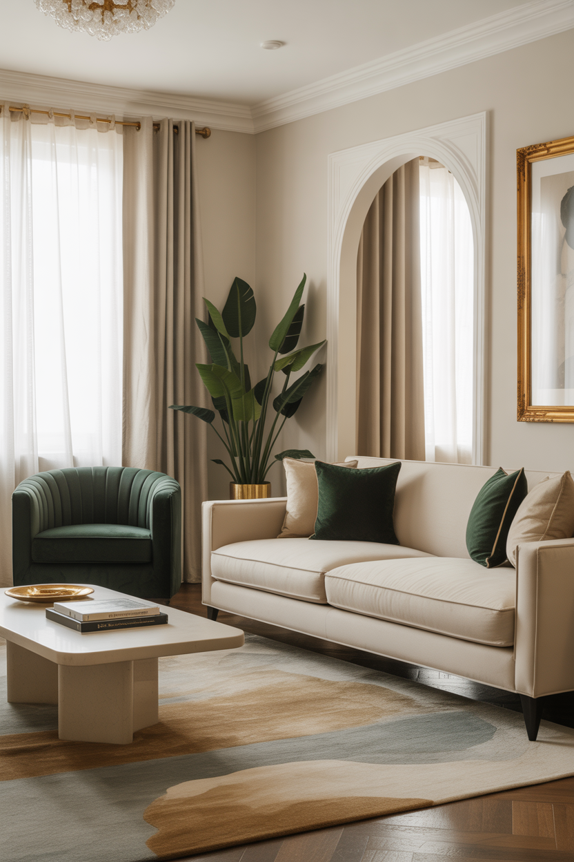  Luxury Living Room Start With a Neutral Base and Layer Rich Accents