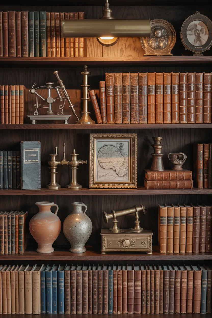 Styling With Vintage Objects and Antique Books