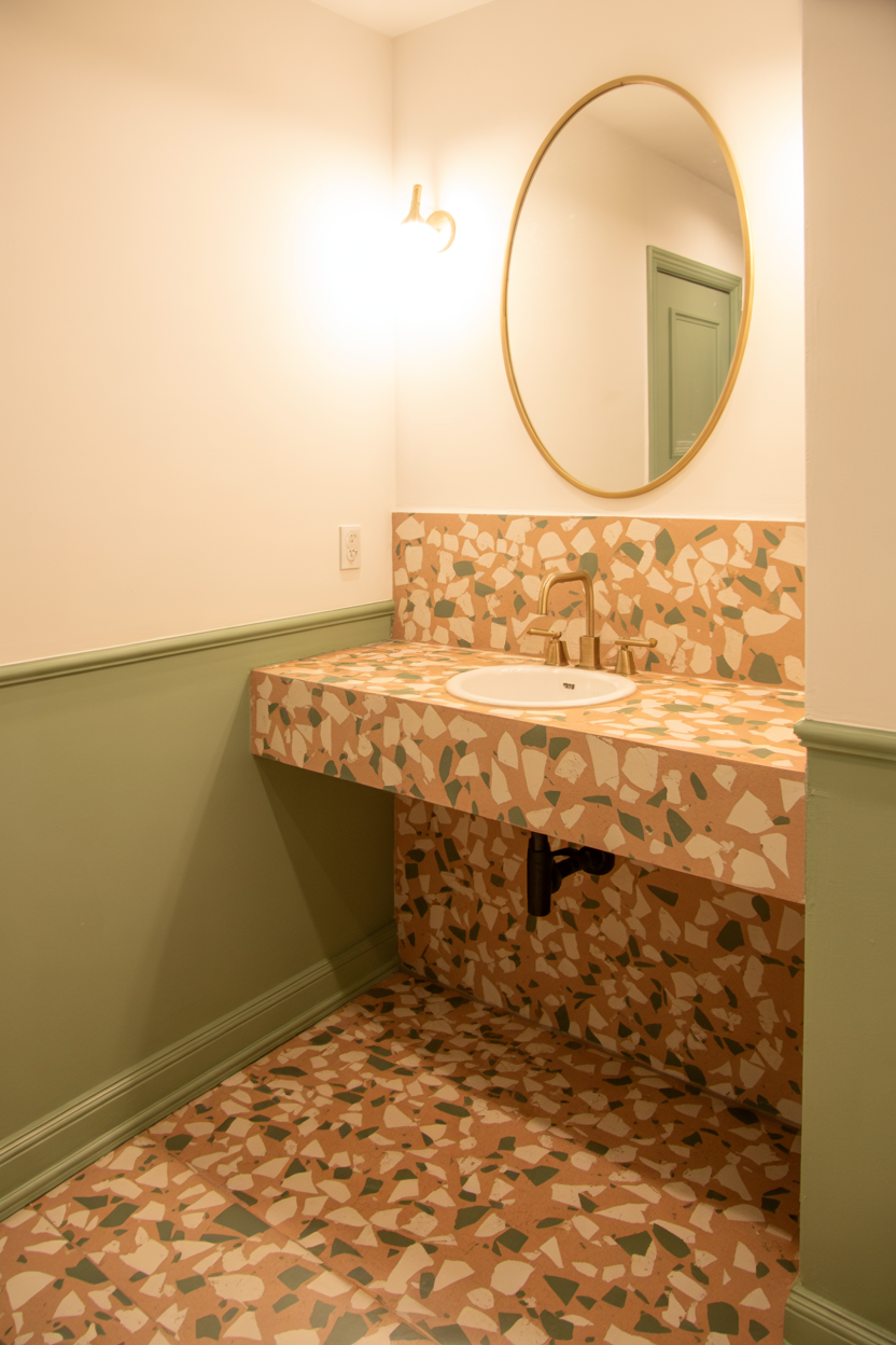  Terrazzo Floor With Colored Fixtures