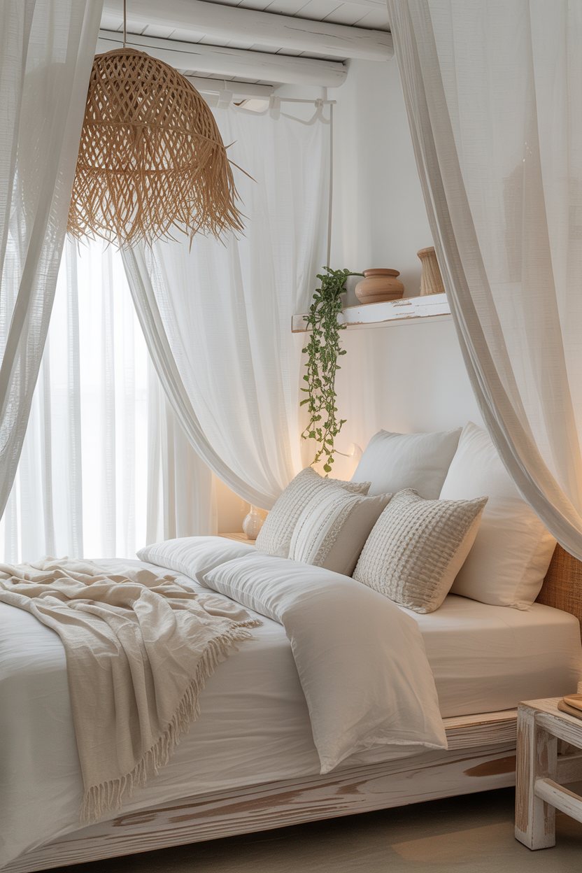 Boutique Bedroom Themes
The All-White Linen Bedroom With Coastal Luxury Energy