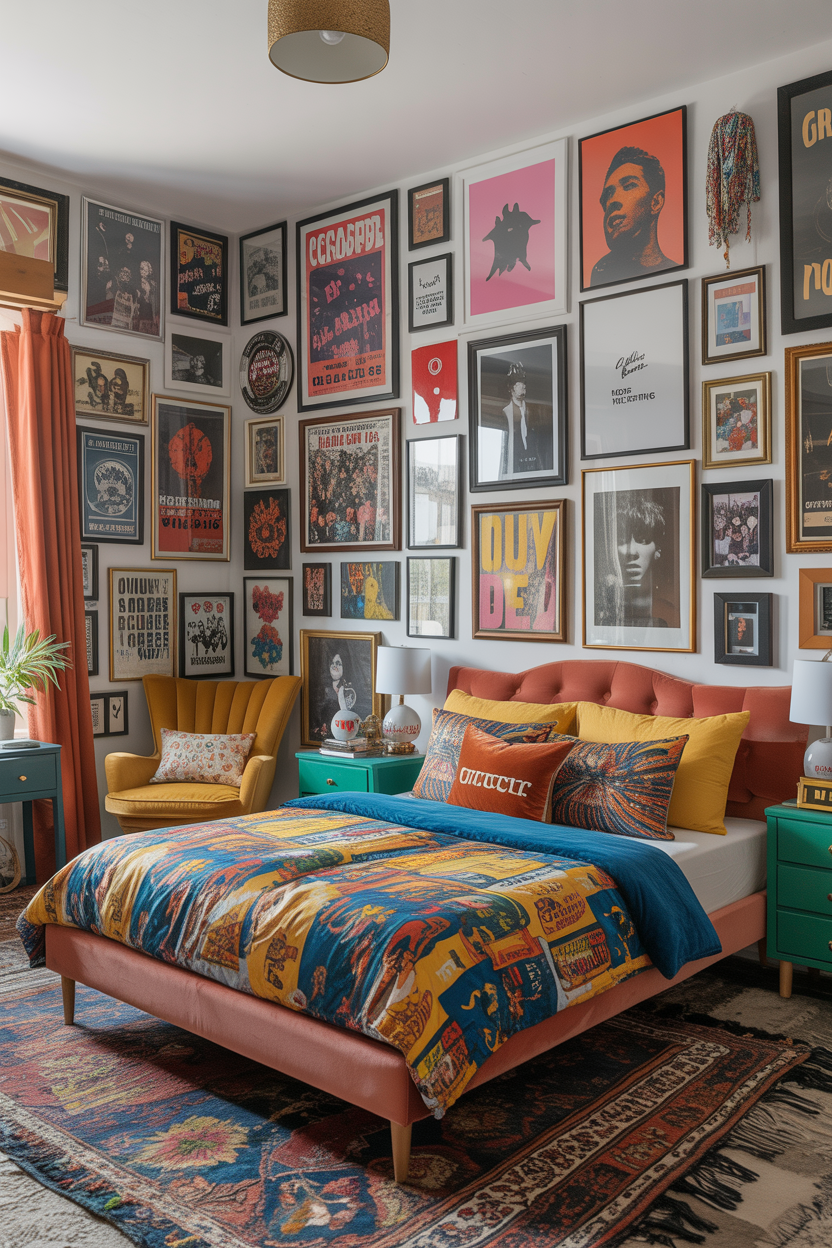 The Bold Maximalist Gallery Wall Bedroom