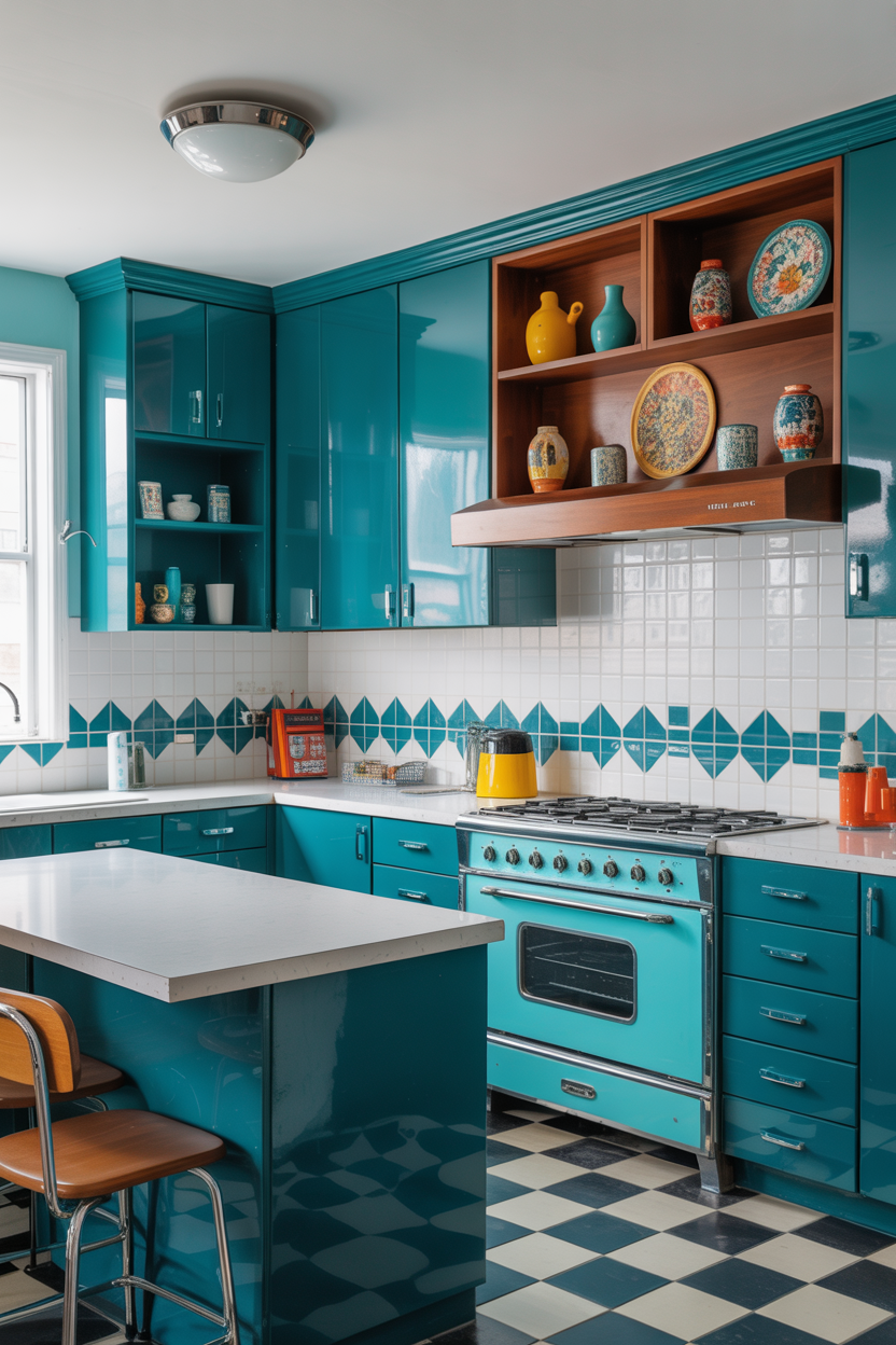 T Retro Kitchen Ideas he Bold Turquoise Retro Kitchen That Feels Like a Havana Postcard