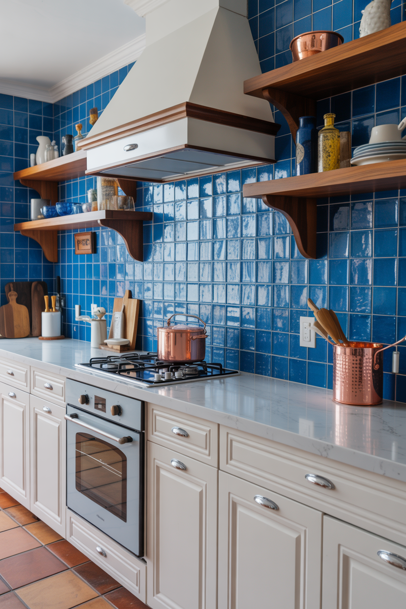 The Cobalt Blue Tile Kitchen With Mediterranean Energy