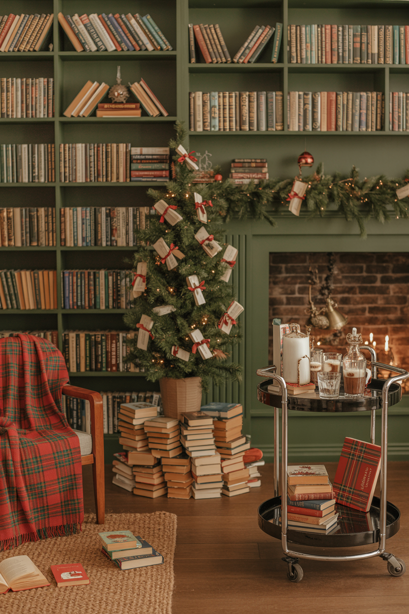 The Cozy Book Lover's Christmas Living Room With Literary Charm