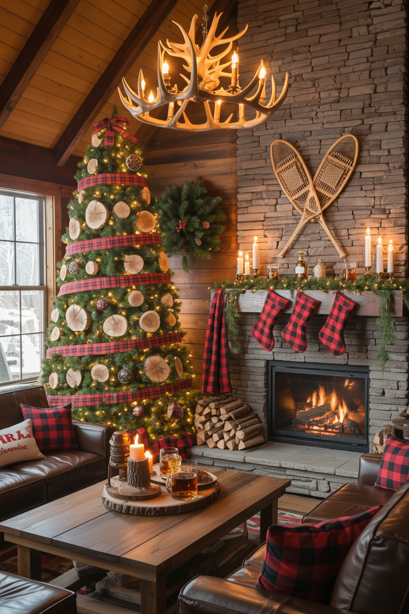 The Cozy Cabin Christmas Living Room With Mountain Lodge Energy