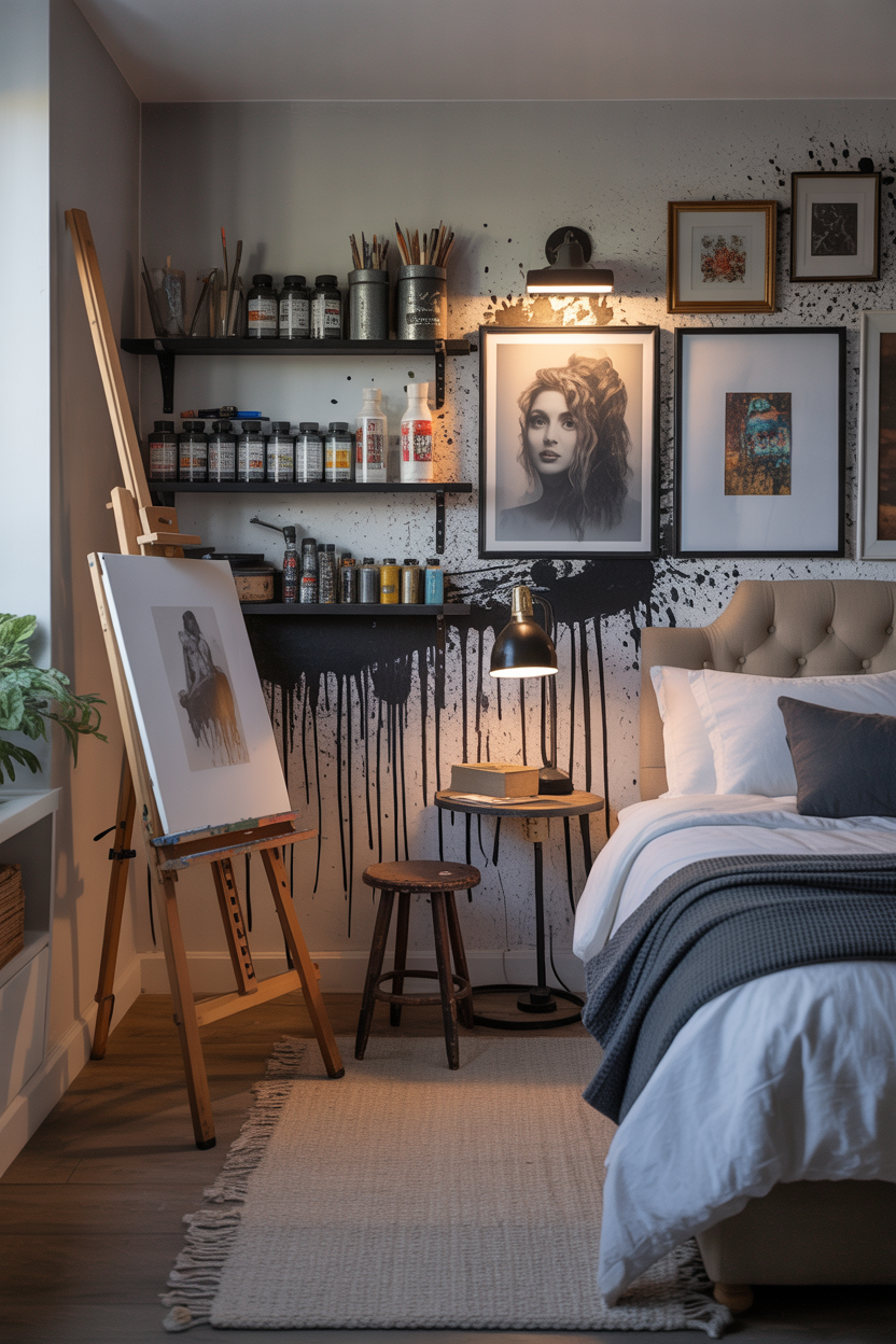 The Creative Artist's Bedroom With a Working Studio Corner
