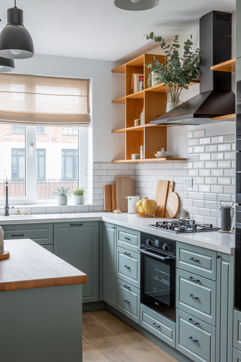 The Dusty Blue Kitchen With Natural Oak That Feels Endlessly Livable
