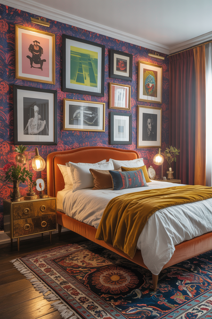 The Eclectic Maximalist Bedroom That Feels Curated Rather Than Chaotic