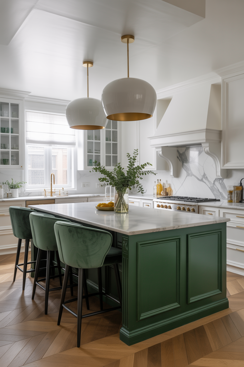  The Emerald Green Island Kitchen That Stops Everyone in Their Tracks
