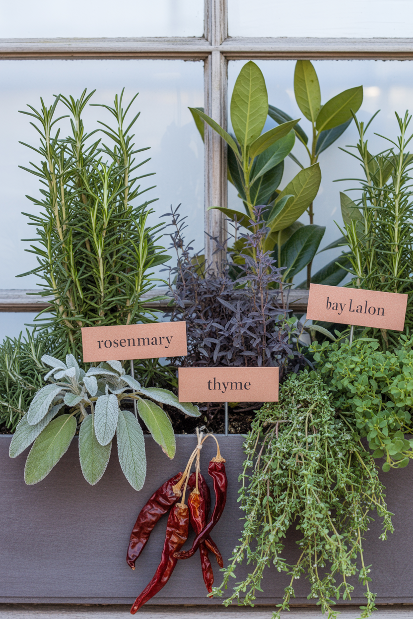 The Festive Herb and Edible Winter Window Box With Kitchen Garden Charm