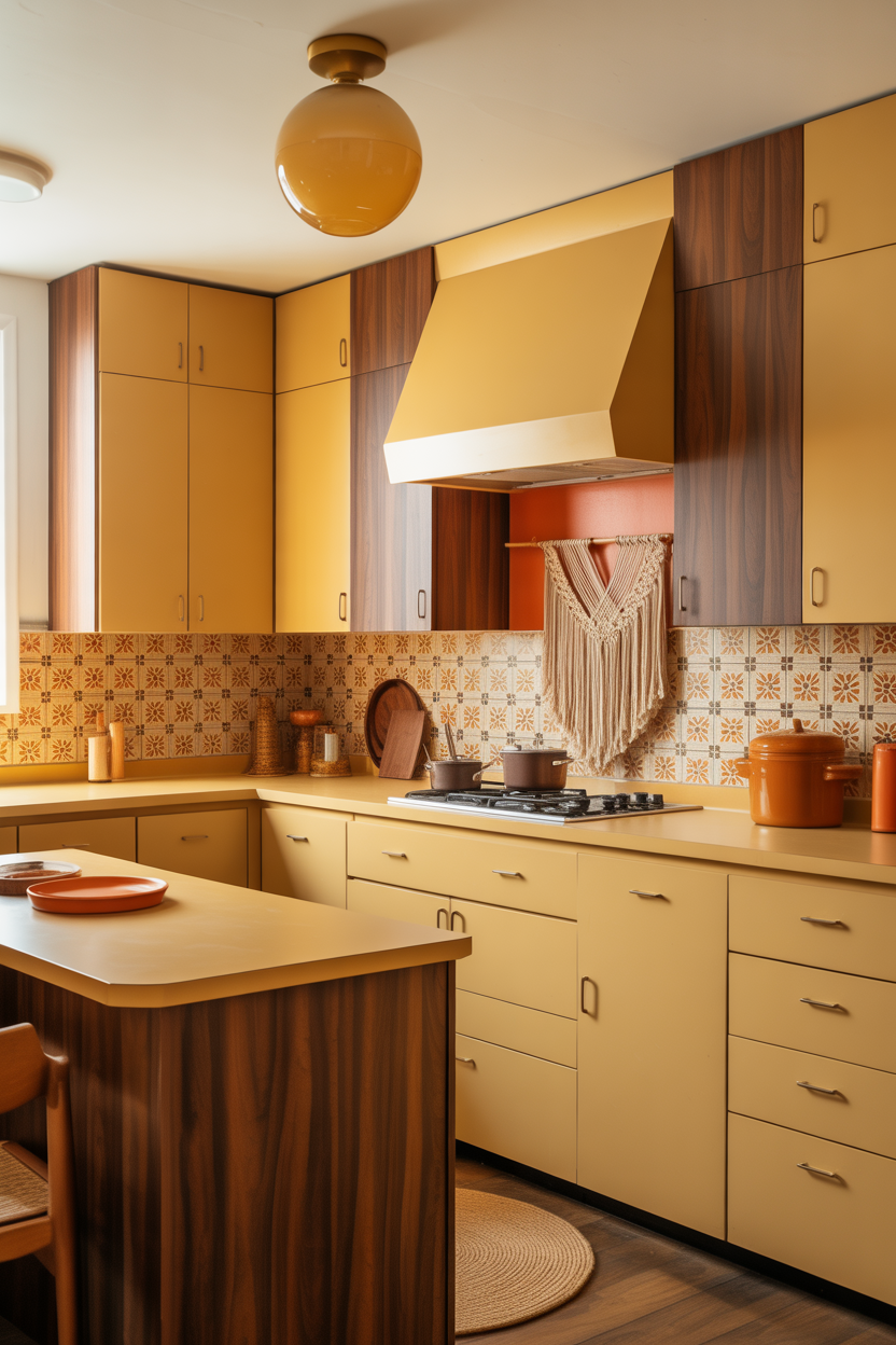 The Harvest Gold and Brown Retro Kitchen With 1970s Warmth