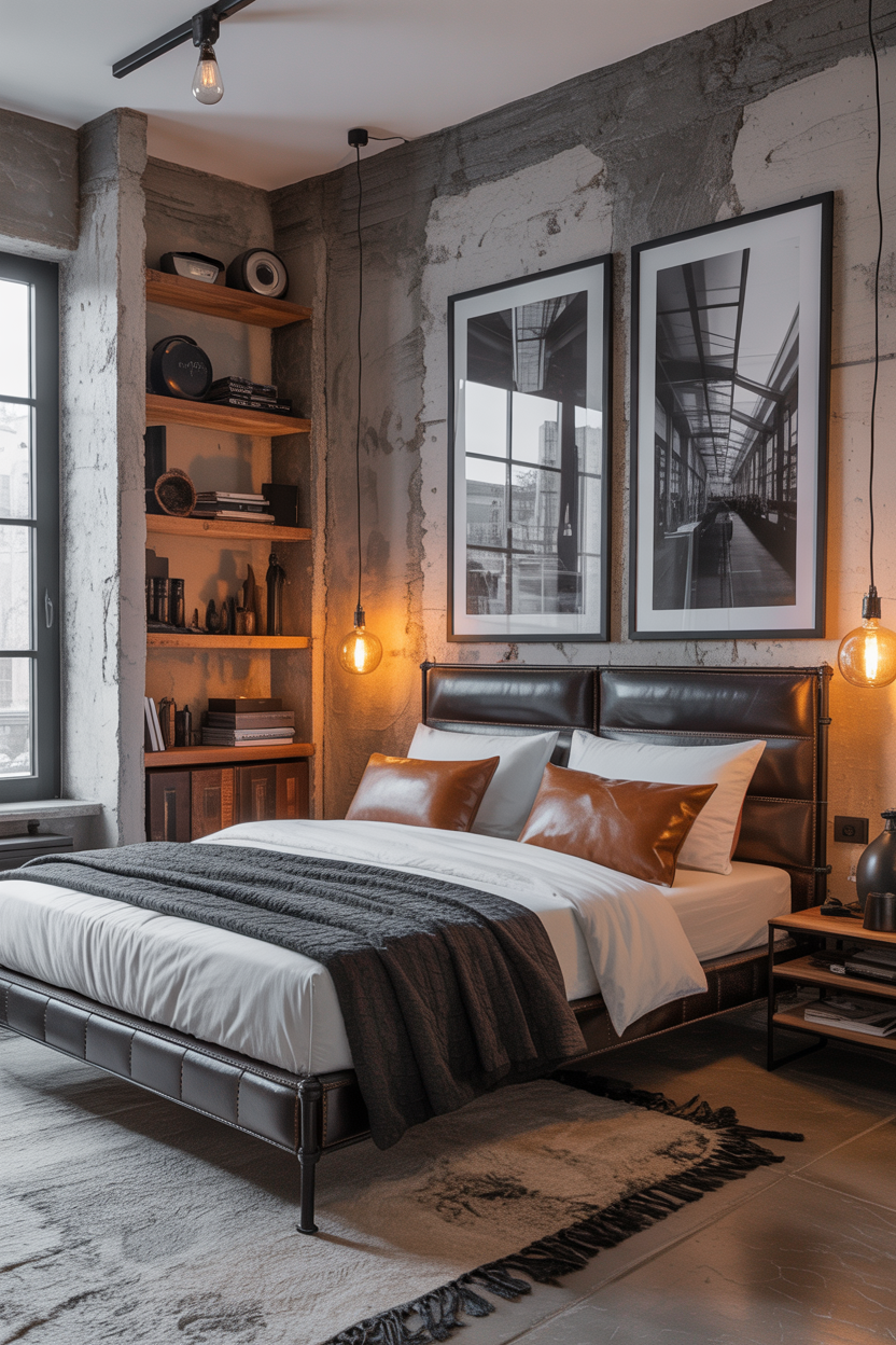 The Industrial Luxury Bedroom With Warm Masculine Energy