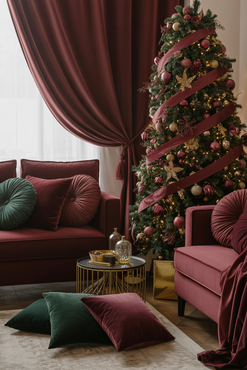 The Luxurious Velvet Christmas Living Room Dripping With Richness