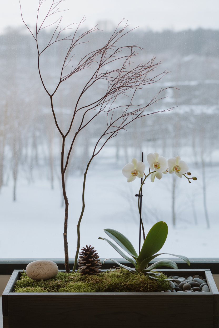 The Minimalist Japanese-Inspired Winter Window Box With Zen Calm