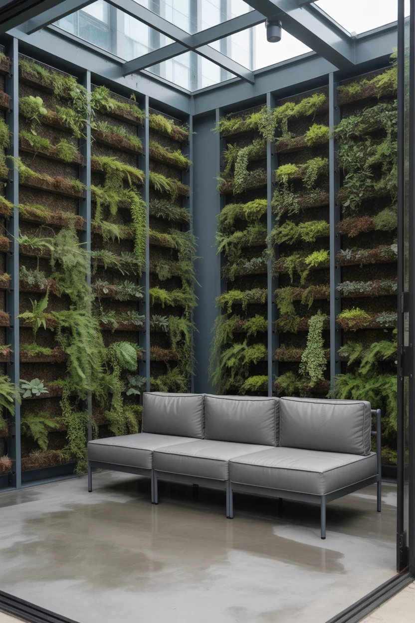The Modern Glass Box Greenhouse With Living Walls