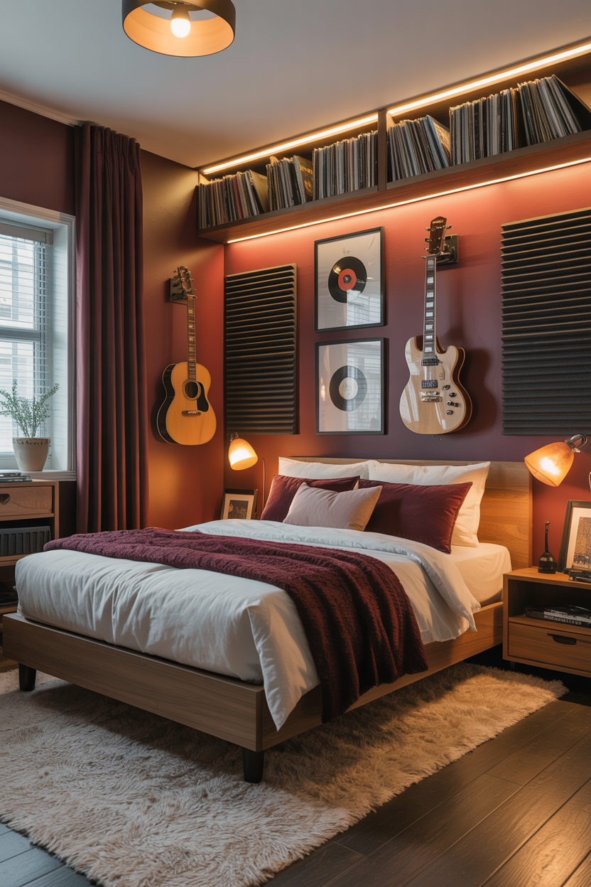 The Music Lover's Bedroom Built Around Sound and Style