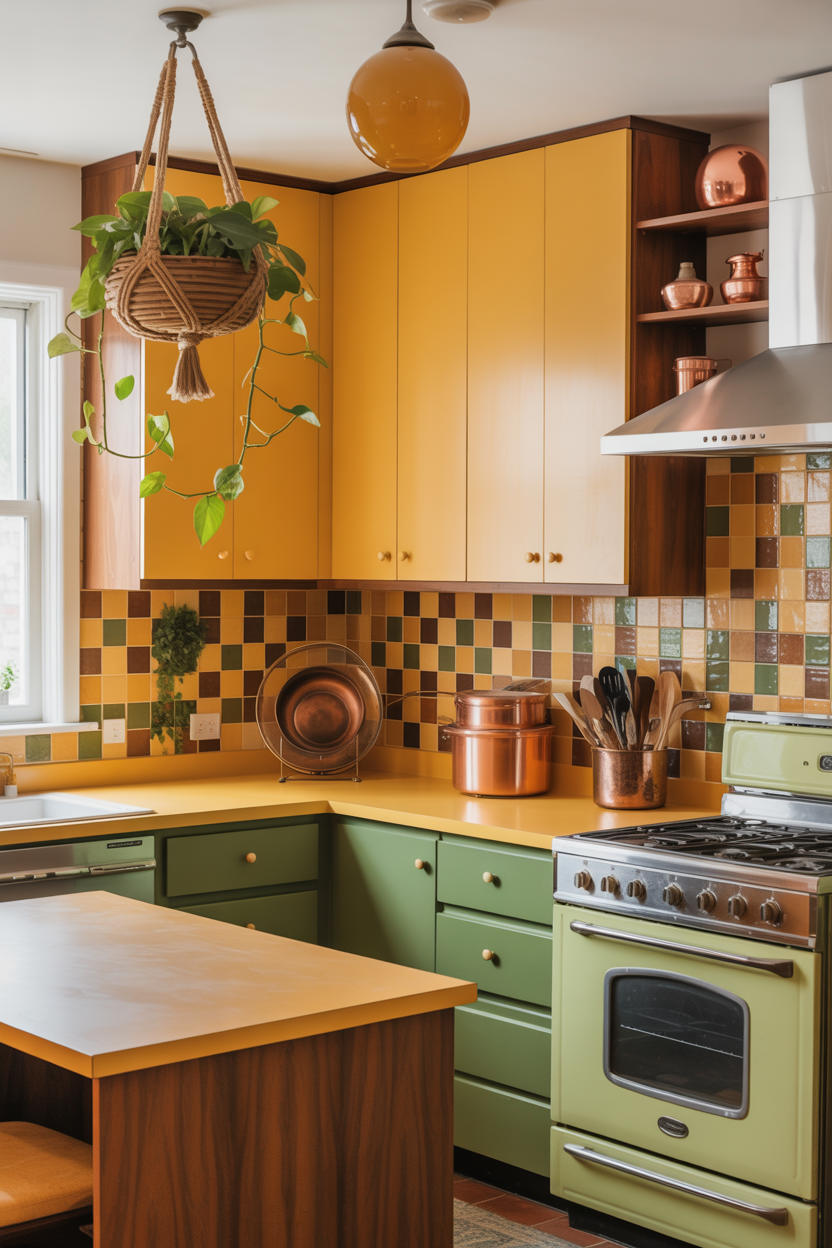 The Mustard Yellow and Green Retro Kitchen With 1970s Earthiness
